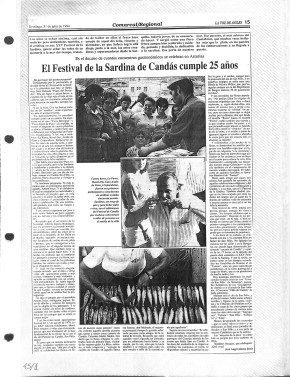 1994 el festival de la sardina de Candás cumple 25 ños